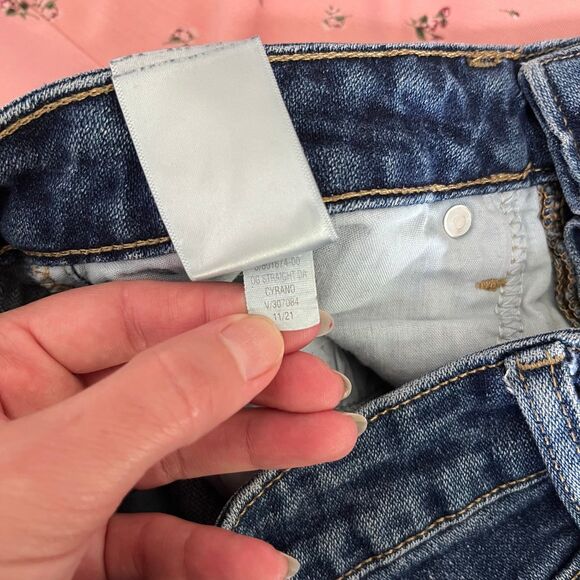 Old Navy High Waisted Button Fly OG Straight Ripped Cut Off Jeans Raw Hem 6 - Picture 9 of 9